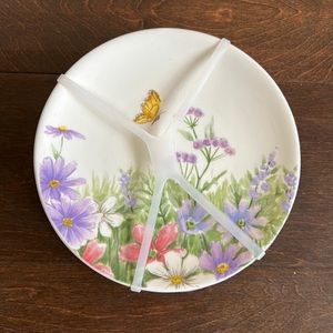 MAXCERA Round Spring Sunflower Appetizer Dessert Plates Set of 4 Butterflies